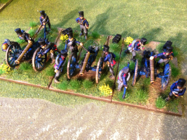 Prussian artillery from above showing basing.