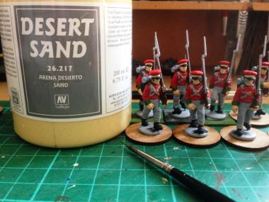 Work in progress - More Hanoverians! And my new favourite basing material...