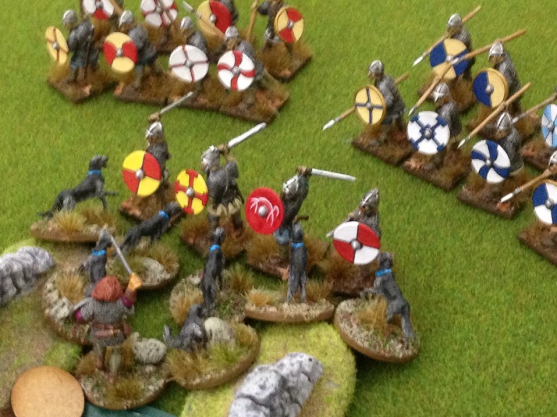 The Anglo Dane warband push on!