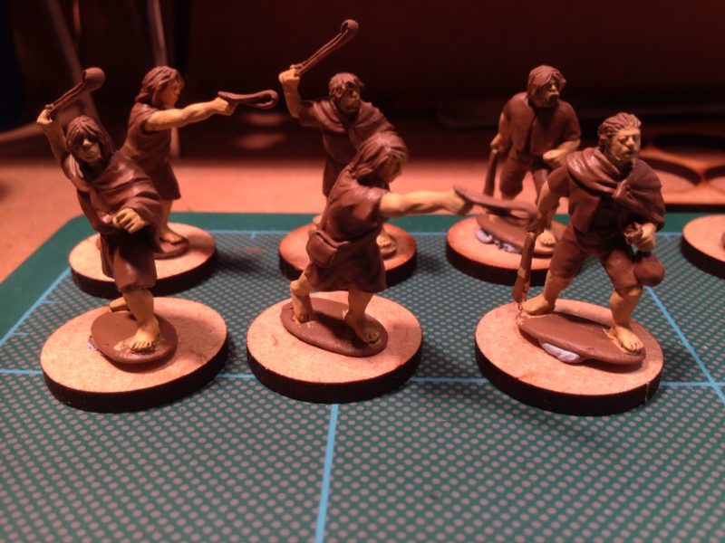 Irish Slingers from Footsore primed with leather brown and Flesh added