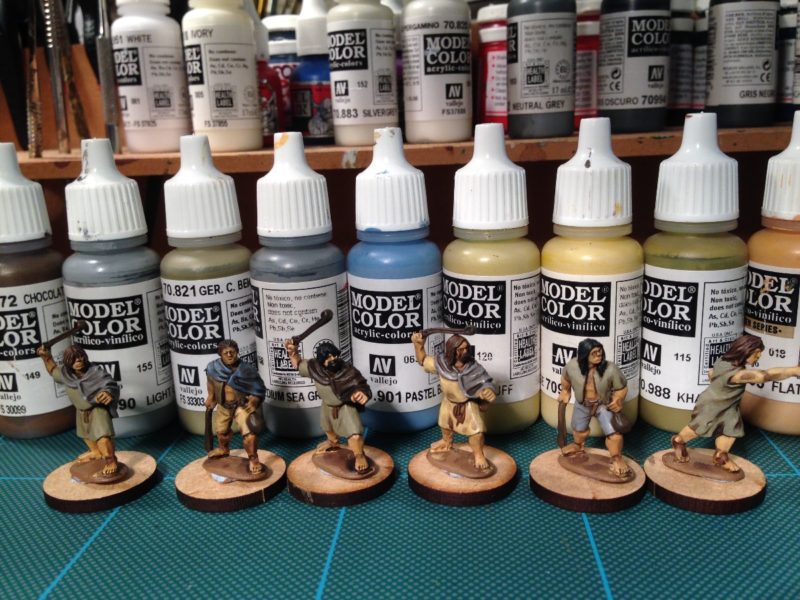 Irish slingers block painted & ink washed. Colours used in the background.