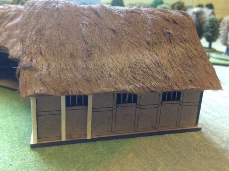 Sarissa Building with roof added and detailing started.