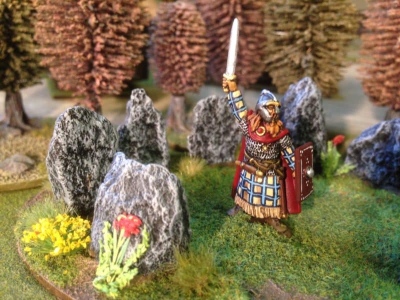 Footsore Pict Warlord temporarily at home in a DeeZee stone circle.