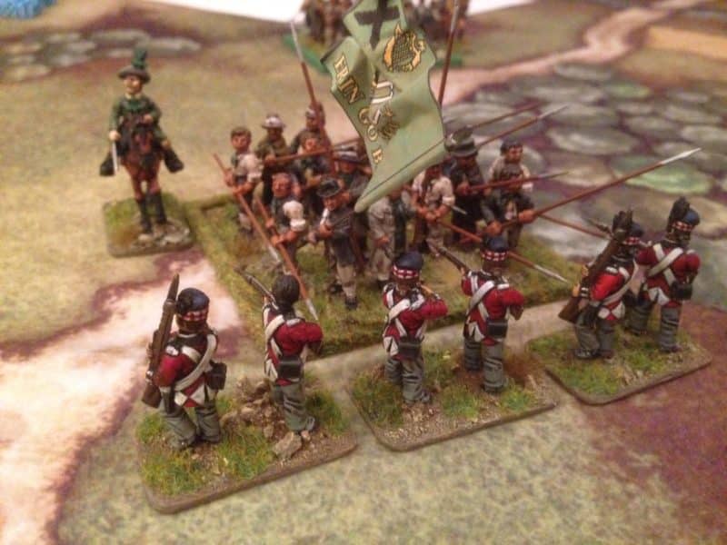 Contact! The Irish Pikes Block charges the British line.