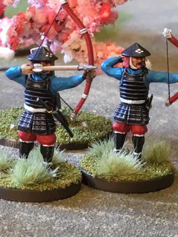 Completed Ashigaru Bowmen -Bow strings attached!