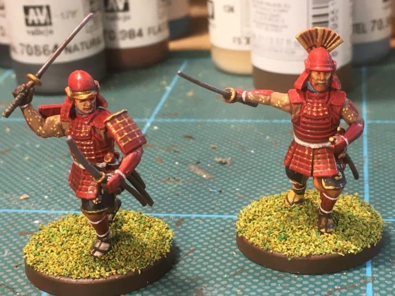Red Samurai gold dots on the armour and quick shaded. 