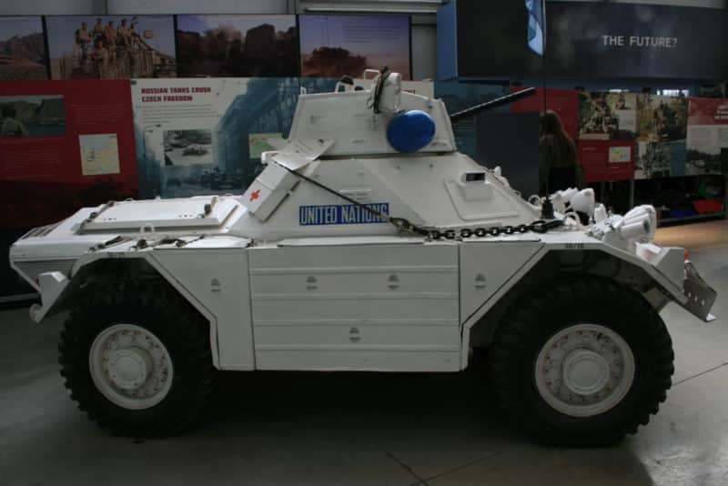 Ferret, Scout Armoured Car. Asfast in reverse as going forward, a very necessary requirement once you have found the enemy!