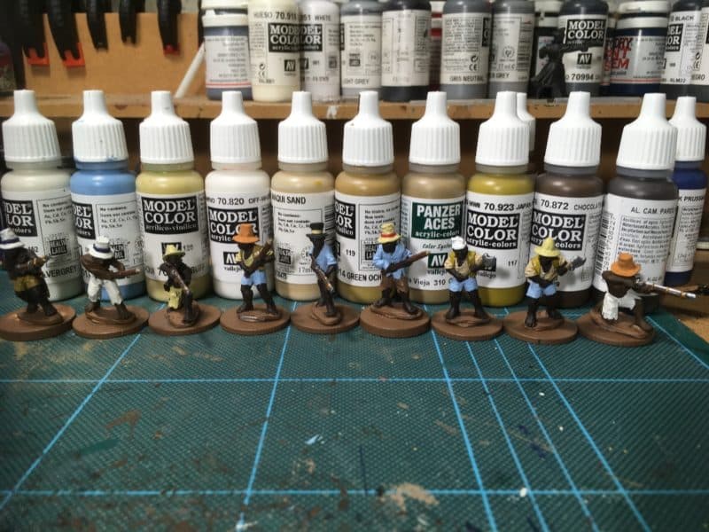 Block painted Caribbean fighters.