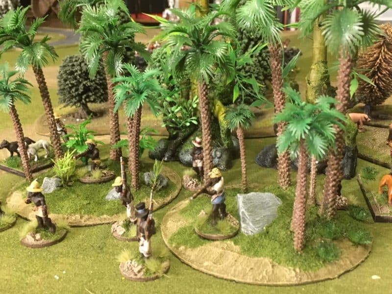 Jungle scenery ready for the table.