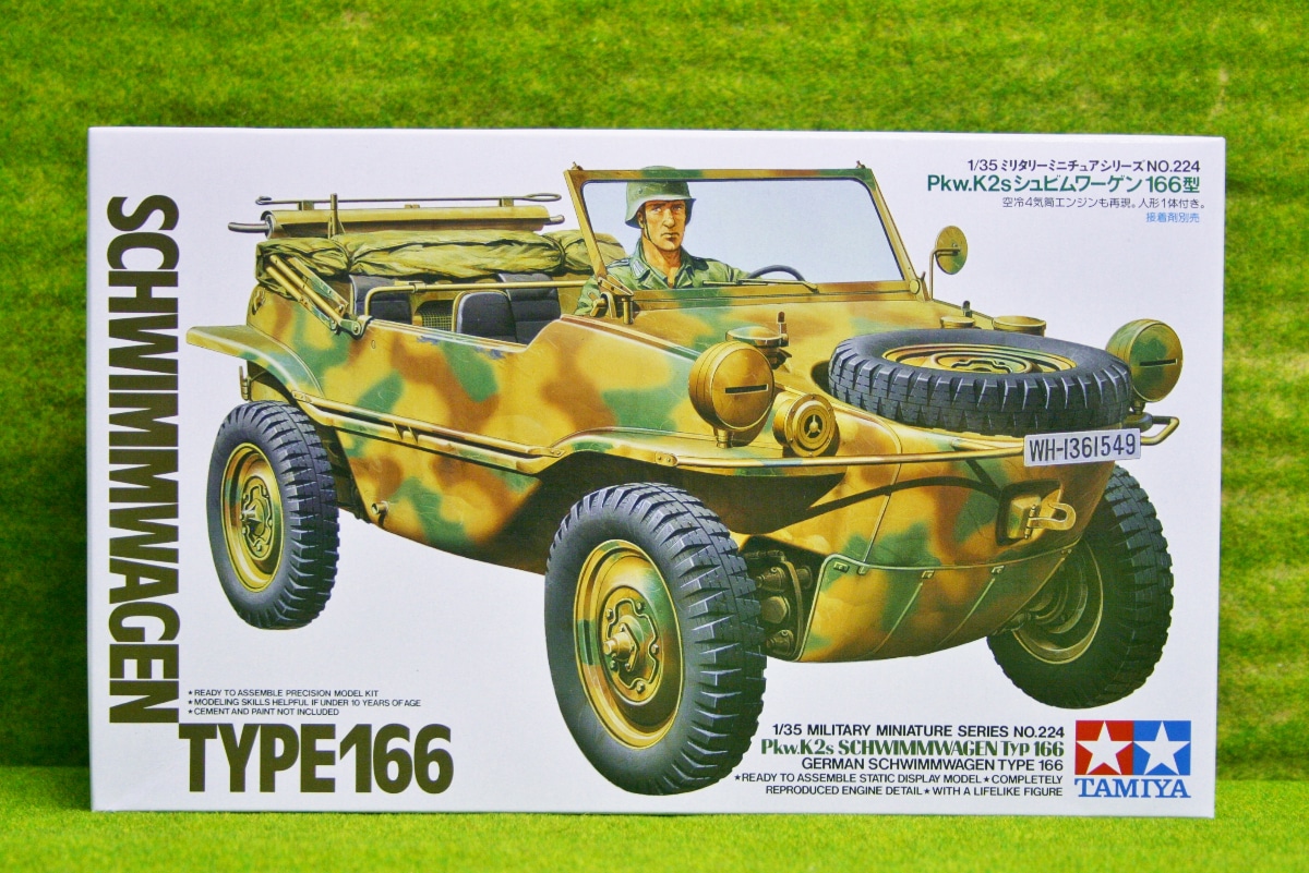Tamiya 35224 1/35 Scale Military Model Kit German Pkw.K2s Schwimmwagen Type 166 