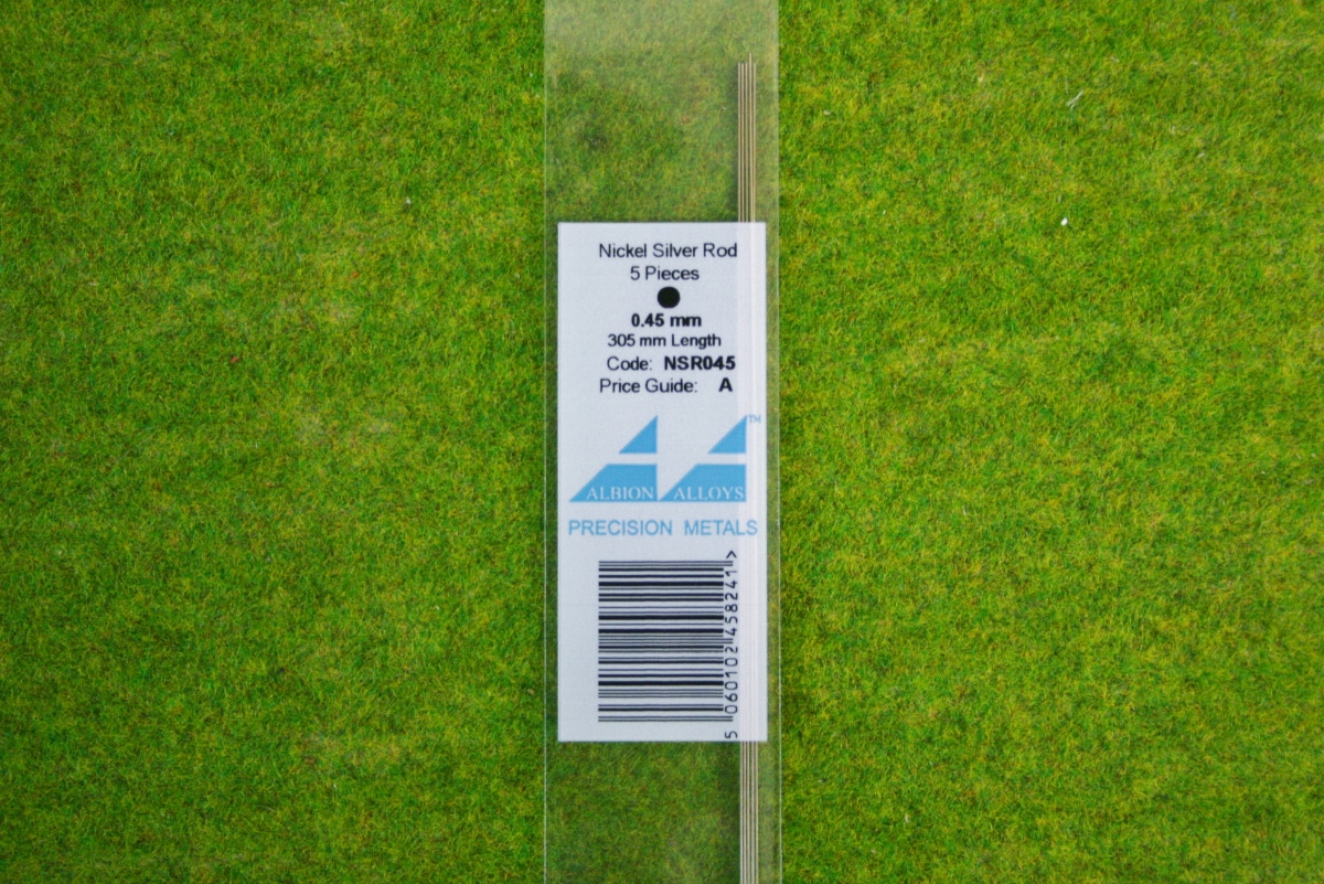 Albion Alloys ROUND NICKEL SILVER ROD 0.45mm NSR045 ARCANE Scenery