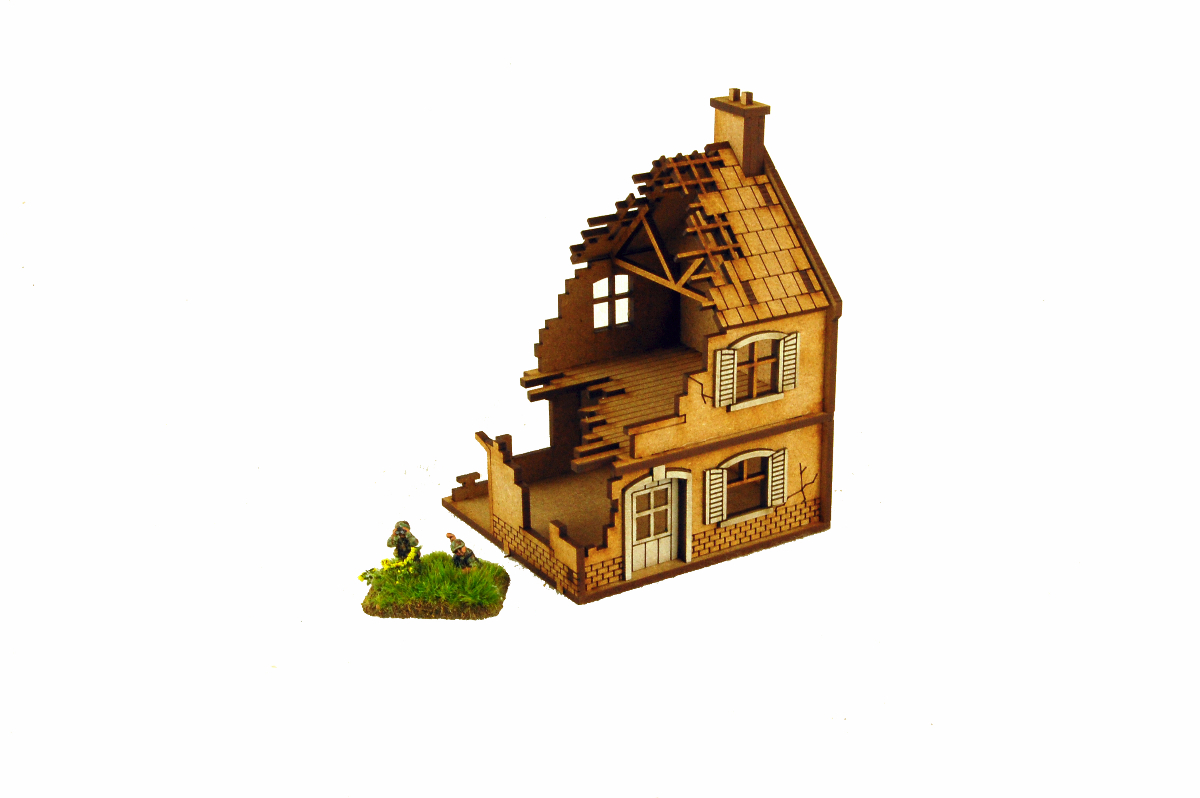 WW2 BOMBED OUT TERRACE 15mm Building Sarissa Precision N525 ARCANE