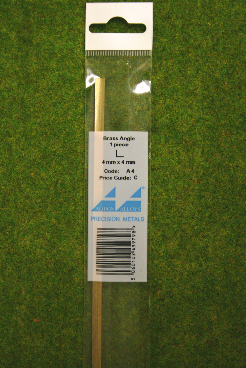Albion Alloys BRASS ANGLE 4.0mm x 4.0mm A4 ARCANE Scenery and Models