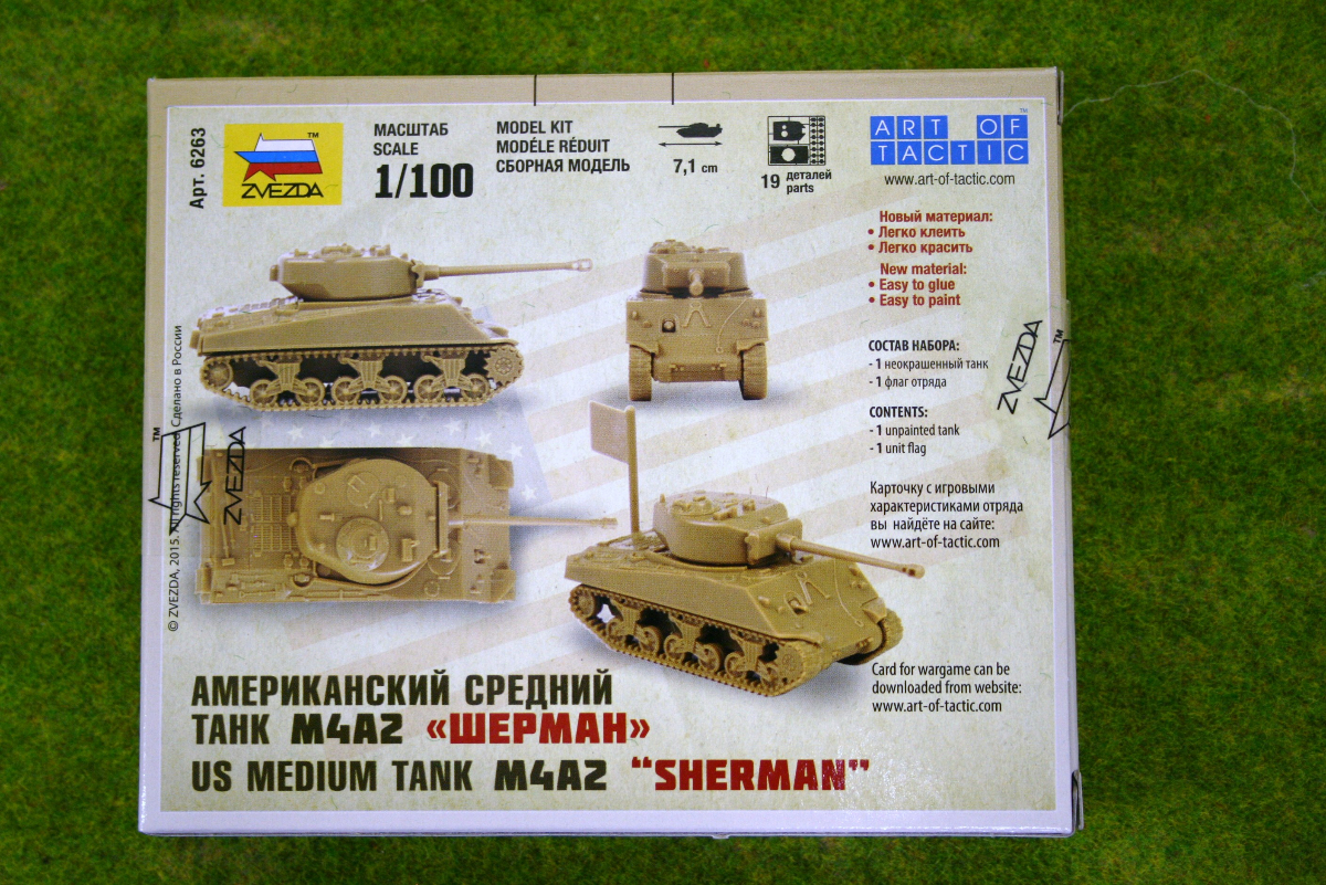 Zvezda US MEDIUM TANK M4A2 SHERMAN Art of Tactic 1/100 scale 6263 ...