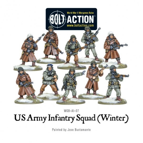 Us Army Infantry Squad In Winter Clothes Bolt Action Warlord Games 28mm Arcane Scenery And Models