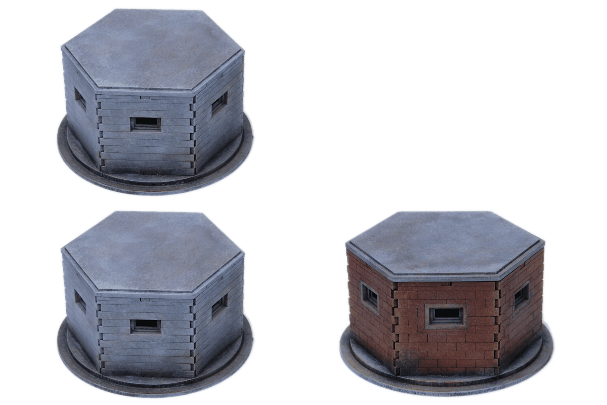 WW2 EUROPE BRITISH PILL BOX SET 28mm N089 Laser cut MDF Building