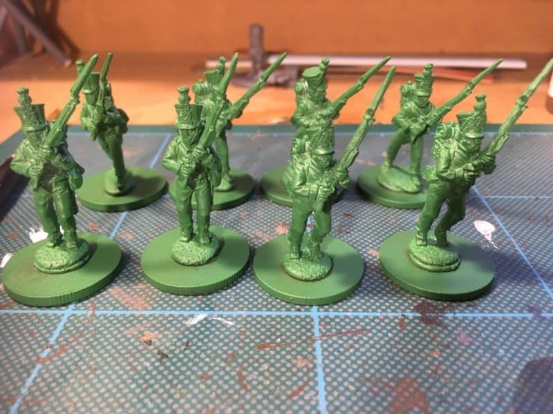 The first batch of Nassau primed with green skin!
