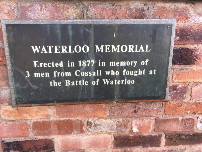Memorial plate at Cossall Church