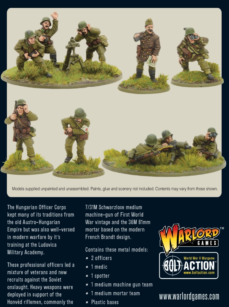 Hungarian Army Support Group Bolt Action Warlord Games 28mm Arcane