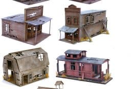 Old West Cowboy WESTERN TOWN 6 Buildings plus Corral pack 25mm 28mm Sarissa 