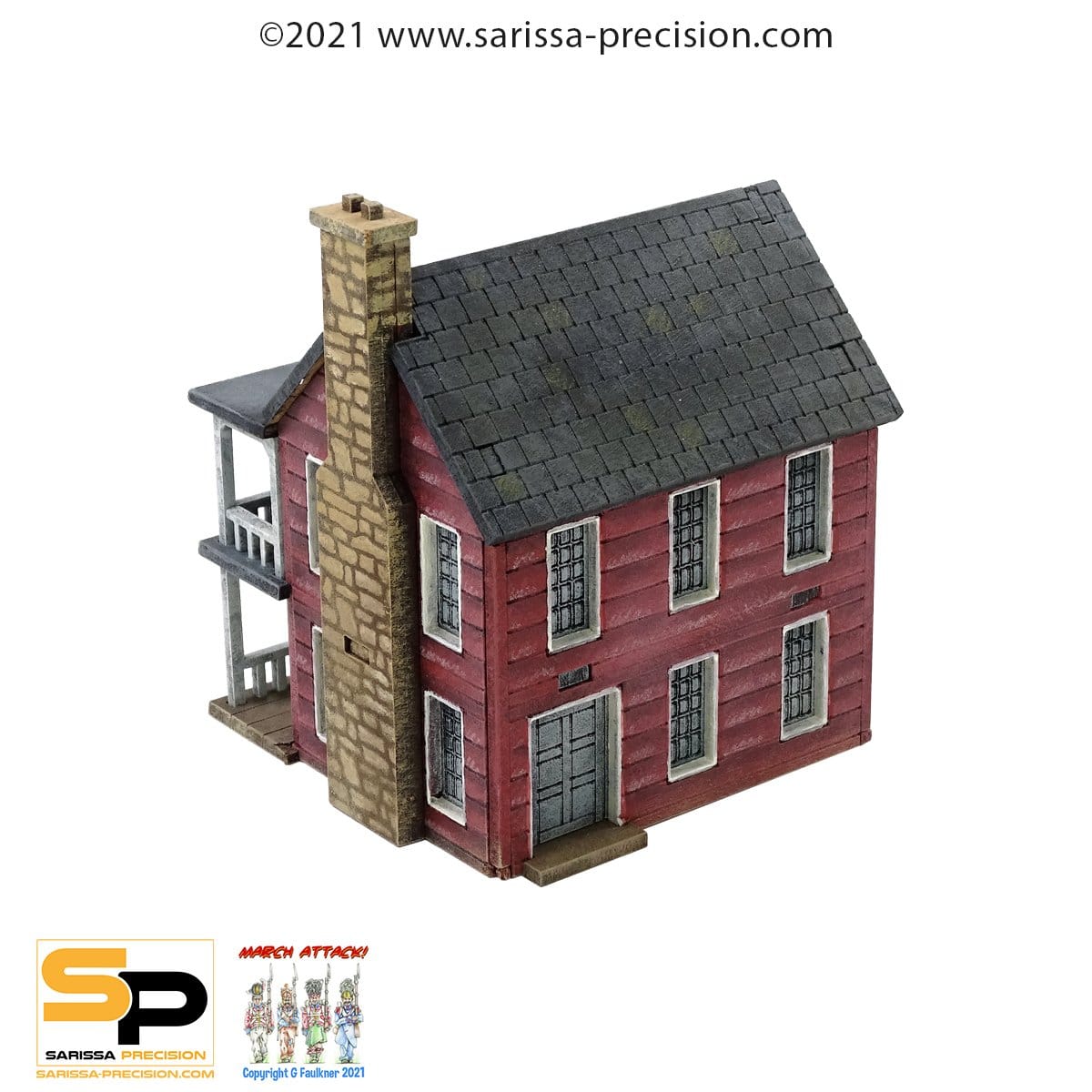North American PLANKED HOUSE with Porch M541 MDF kit Sarissa Precision 15mm 