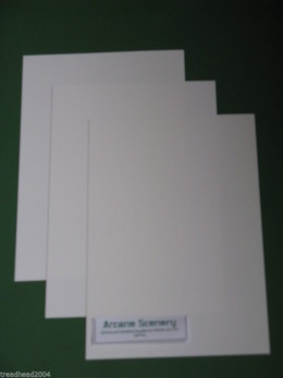 3 sheets of WHITE Plasticard 10/000 Terrain & Scenery 