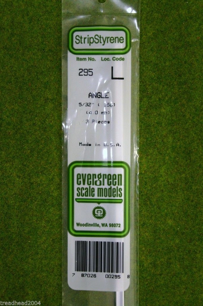 EVERGREEN R-ANGLE STYRENE WHITE Plasticard 5/32