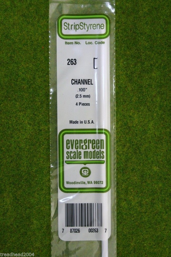 EVERGREEN STRIP STYRENE WHITE CHANNEL .100