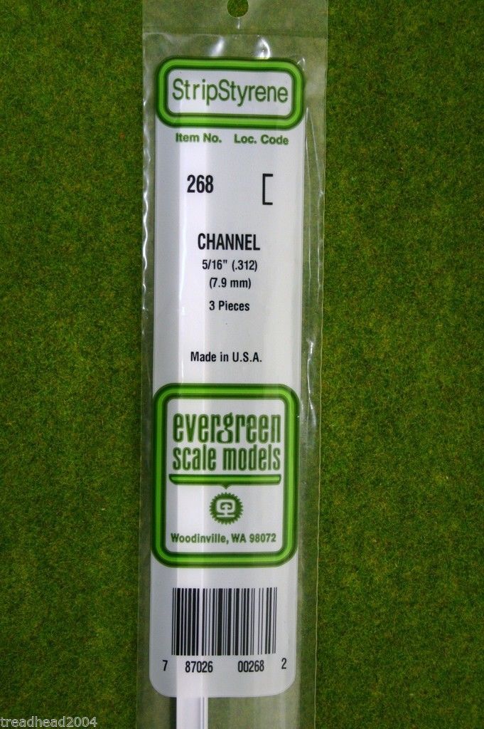 EVERGREEN STRIP STYRENE WHITE CHANNEL 5/16 #268 | ARCANE Scenery and Models