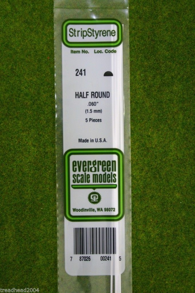 EVERGREEN STRIP STYRENE WHITE HALF ROUND .060