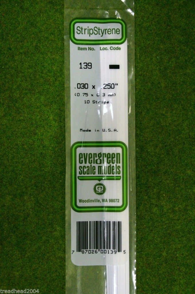 EVERGREEN STRIP STYRENE WHITE Plasticard .030 x .250 #139 – ARCANE ...