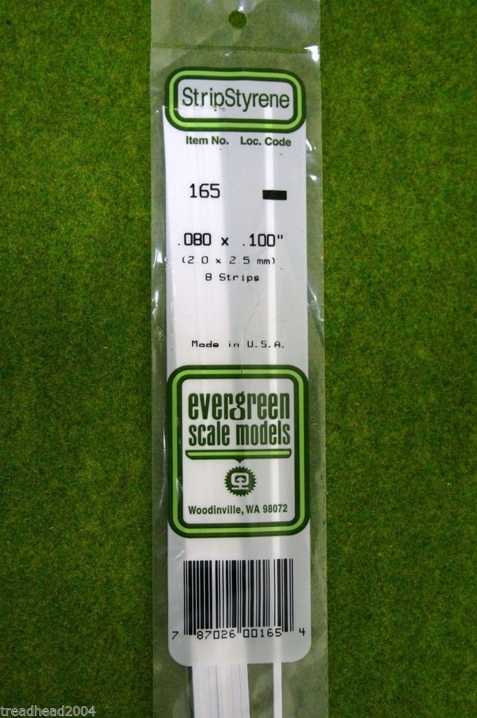 EVERGREEN STRIP STYRENE WHITE Plasticard .080 x .100 #165 – ARCANE ...