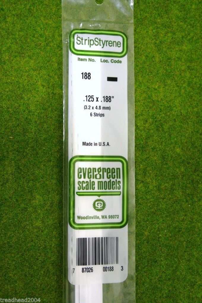 EVERGREEN STRIP STYRENE WHITE Plasticard .125 x .188 #188 – ARCANE ...