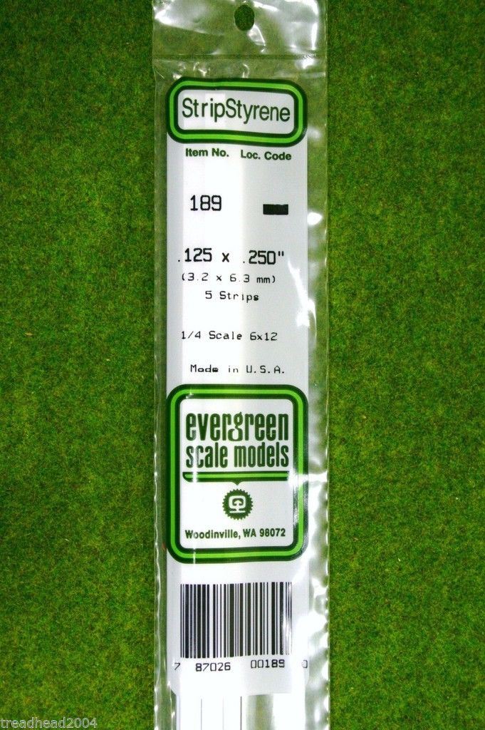 EVERGREEN STRIP STYRENE WHITE Plasticard .125 x .250 #189 – ARCANE ...