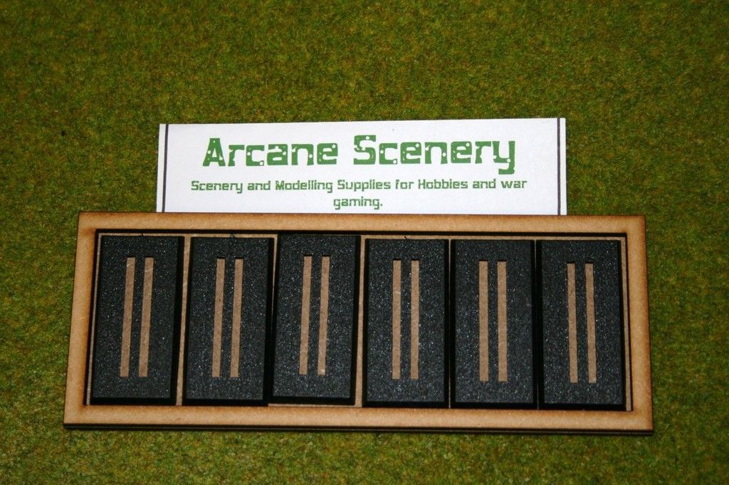 6×2 6×1 MDF laser cut MOVEMENT TRAY  for 25mm x 50mm Cavalry Bases or 25mm 
