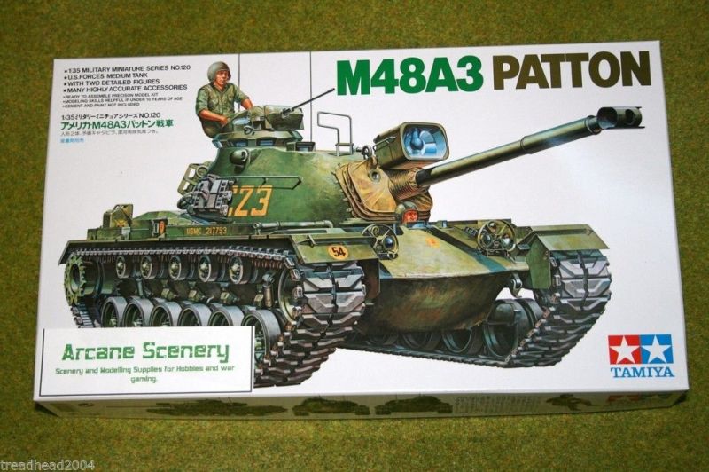 Tamiya U.S. M48A3 PATTON Tank 1/35 Scale Kit 35120 – ARCANE Scenery and ...