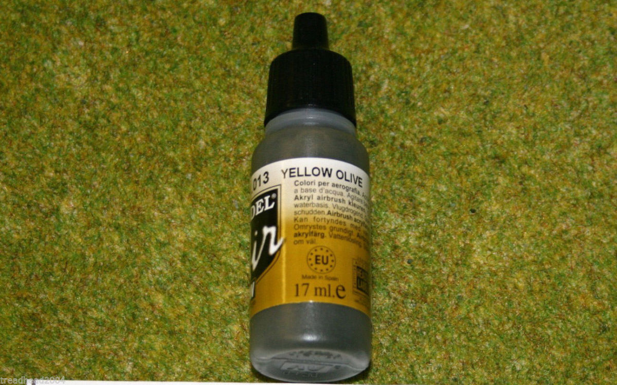 Vallejo Model Air YELLOW OLIVE 71013 Acrylic Paint 17mls ARCANE