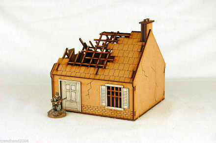 laser cut mdf storey destroyed 28mm ww2 europe single building n022 scenery