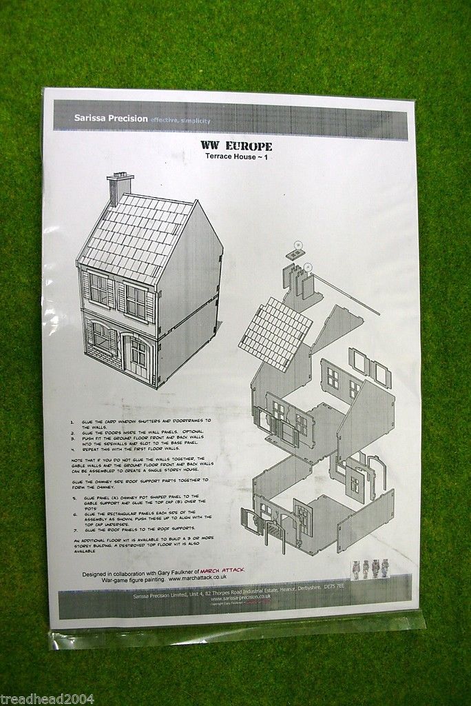 WW2 EUROPE TERRACED HOUSE 28mm Laser cut MDF Building Terrain N001 ...